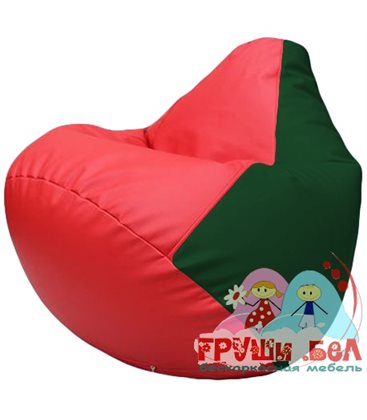 Живое кресло-мешок Груша Г2.3-0901 красный, зелёный