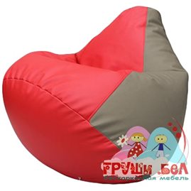 Живое кресло-мешок Груша Г2.3-0902 красный, светло-серый