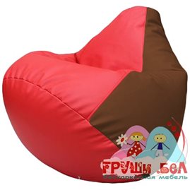 Живое кресло-мешок Груша Г2.3-0907 красный, коричневый