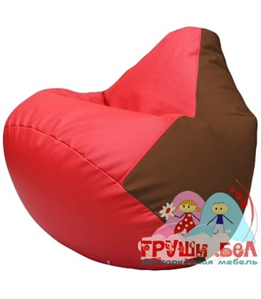 Живое кресло-мешок Груша Г2.3-0907 красный, коричневый