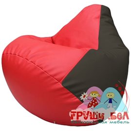 Живое кресло-мешок Груша Г2.3-0916 красный, чёрный