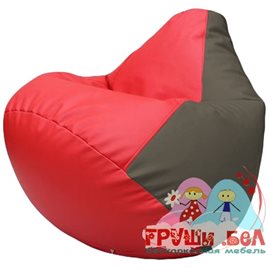 Живое кресло-мешок Груша Г2.3-0917 красный, серый