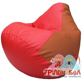 Живое кресло-мешок Груша Г2.3-0923 красный, оранжевый