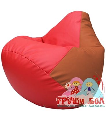 Живое кресло-мешок Груша Г2.3-0923 красный, оранжевый