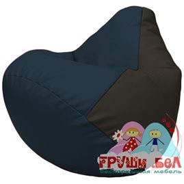 Живое кресло-мешок Груша Г2.3-1516 синий, чёрный