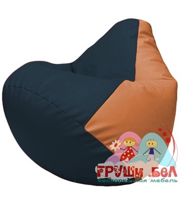 Живое кресло-мешок Груша Г2.3-1520 синий, оранжевый