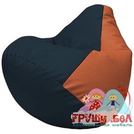 Живое кресло-мешок Груша Г2.3-1523 синий, оранжевый