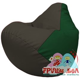 Живое кресло-мешок Груша Г2.3-1601 чёрный, зелёный