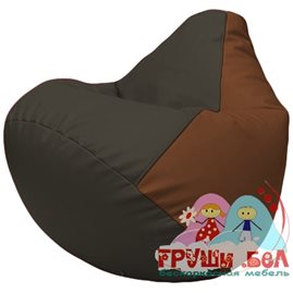 Живое кресло-мешок Груша Г2.3-1607 чёрный, коричневый