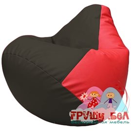 Живое кресло-мешок Груша Г2.3-1609 чёрный, красный