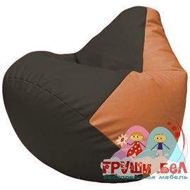 Живое кресло-мешок Груша Г2.3-1620 чёрный, оранжевый