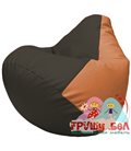 Живое кресло-мешок Груша Г2.3-1620 чёрный, оранжевый