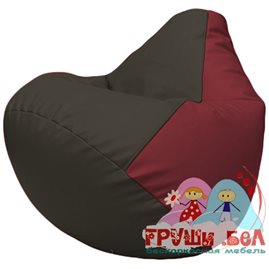Живое кресло-мешок Груша Г2.3-1621 чёрный, бордовый