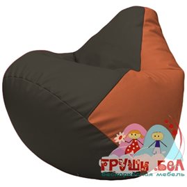Живое кресло-мешок Груша Г2.3-1623 чёрный, оранжевый