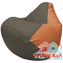 Живое кресло-мешок Груша Г2.3-1720 серый, оранжевый