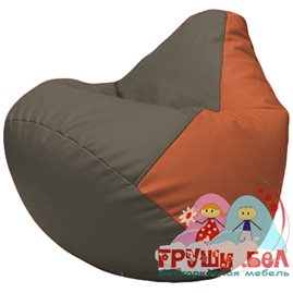 Живое кресло-мешок Груша Г2.3-1723 серый, оранжевый