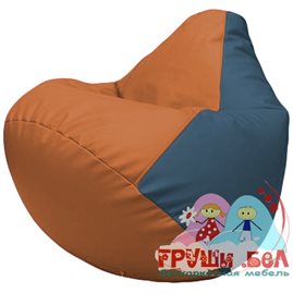 Живое кресло-мешок Груша Г2.3-2003 оранжевый, синий