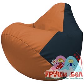 Живое кресло-мешок Груша Г2.3-2015 оранжевый, синий