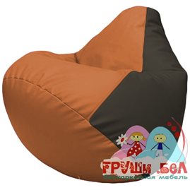 Живое кресло-мешок Груша Г2.3-2016 оранжевый, чёрный