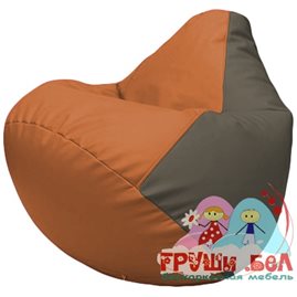 Живое кресло-мешок Груша Г2.3-2017 оранжевый, серый