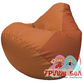 Живое кресло-мешок Груша Г2.3-2023 оранжевый, тёмно-оранжевый