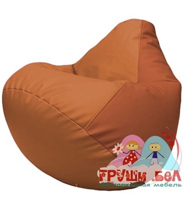 Живое кресло-мешок Груша Г2.3-2023 оранжевый, тёмно-оранжевый