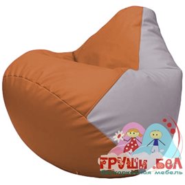 Живое кресло-мешок Груша Г2.3-2025 оранжевый, сиреневый