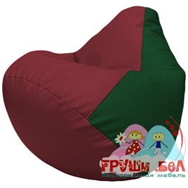 Живое кресло-мешок Груша Г2.3-2101 бордовый, зелёный