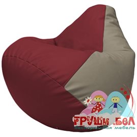 Живое кресло-мешок Груша Г2.3-2102 бордовый, светло-серый