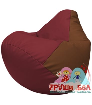 Живое кресло-мешок Груша Г2.3-2107 бордовый, коричневый