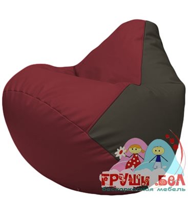 Живое кресло-мешок Груша Г2.3-2116 бордовый, чёрный