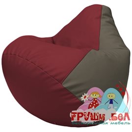 Живое кресло-мешок Груша Г2.3-2117 бордовый, серый