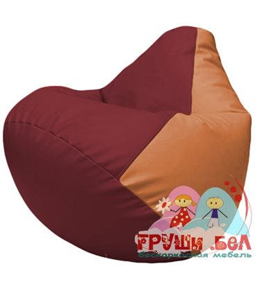 Живое кресло-мешок Груша Г2.3-2120 бордовый, оранжевый
