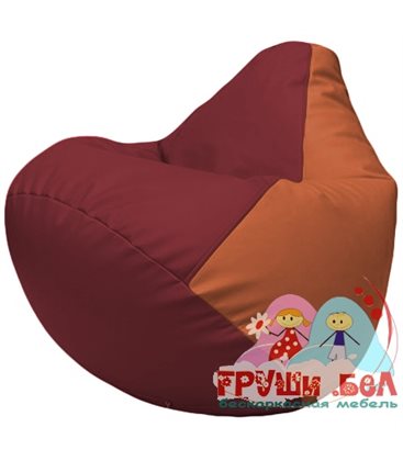 Живое кресло-мешок Груша Г2.3-2123 бордовый, оранжевый