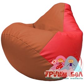 Живое кресло-мешок Груша Г2.3-2309 оранжевый, красный