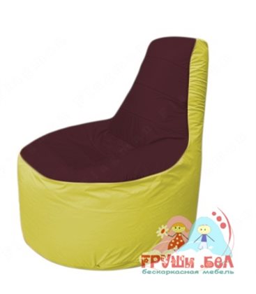 Бескаркасное кресло мешокТрон Т1.1-0106(бордовый-желтый)