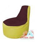 Бескаркасное кресло мешокТрон Т1.1-0106(бордовый-желтый)