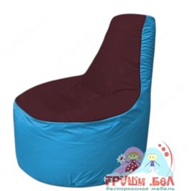 Бескаркасное кресло мешокТрон Т1.1-0113(бордовый-голубой)