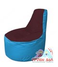 Бескаркасное кресло мешокТрон Т1.1-0113(бордовый-голубой)