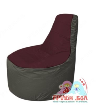 Бескаркасное кресло мешокТрон Т1.1-0122(бордовый-серый)