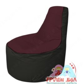 Бескаркасное кресло мешокТрон Т1.1-0124(бордовый-черный)