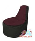 Бескаркасное кресло мешокТрон Т1.1-0124(бордовый-черный)