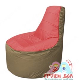 Бескаркасное кресло мешокТрон Т1.1-0221(красный-тем.бежевый)