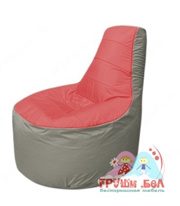 Бескаркасное кресло мешокТрон Т1.1-0222(красный-серый)