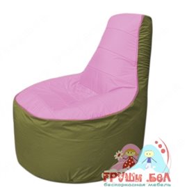 Бескаркасное кресло мешокТрон Т1.1-0310(розовый-оливковый)