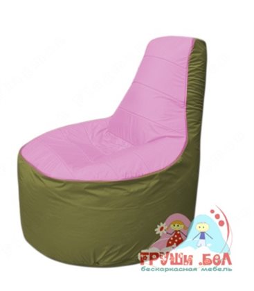 Бескаркасное кресло мешокТрон Т1.1-0310(розовый-оливковый)