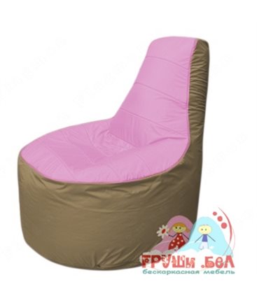 Бескаркасное кресло мешокТрон Т1.1-0321(розовый-тем.бежевый)