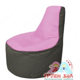 Бескаркасное кресло мешокТрон Т1.1-0323(розовый-тем.серый)