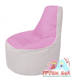 Бескаркасное кресло мешокТрон Т1.1-0325(розовый-белый)