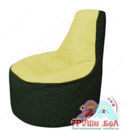 Бескаркасное кресло мешокТрон Т1.1-0609(желтый-тем.зеленый)